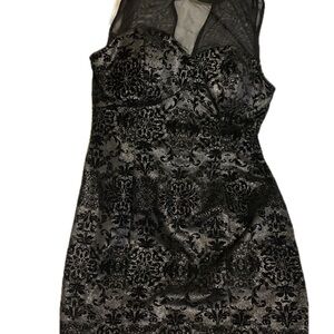 Trixxi Black and Gray Patterned Dress
